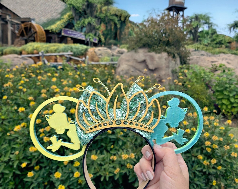Princess and her Frog Crown Ears, Tiana 3D Printed Mouse Ears