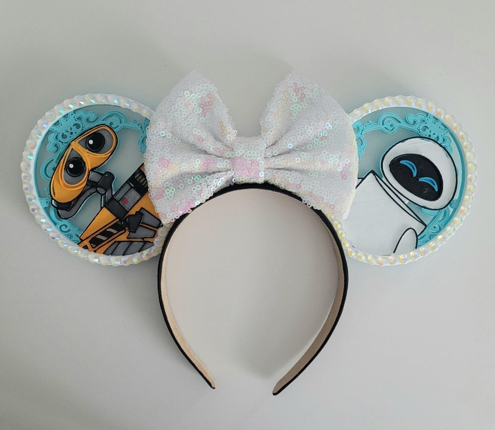 Wall-E and Eve, Better Together, 3D Printed Robot Mouse Ears