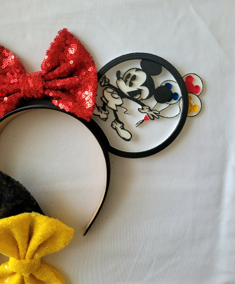 Comic Classic Mouse Birthday Ears, 3D Printed Retro Balloon Mouse Ears