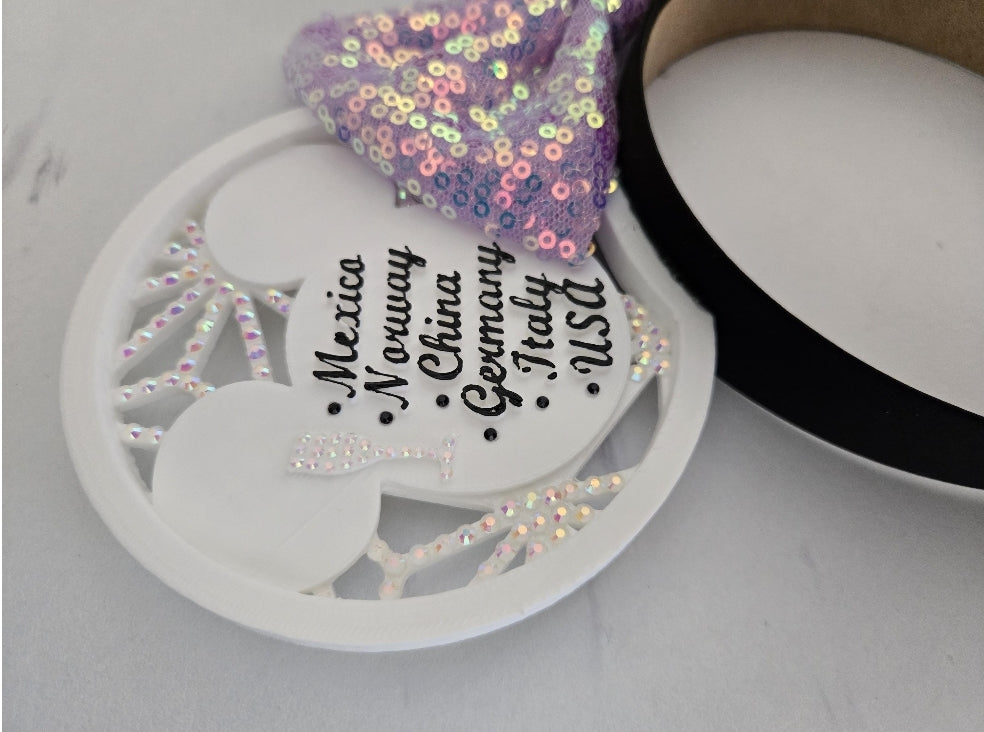 Drinking Around the World Epcot Countries Ears, 3D Sparkling Printed World Showcase Mouse Ears