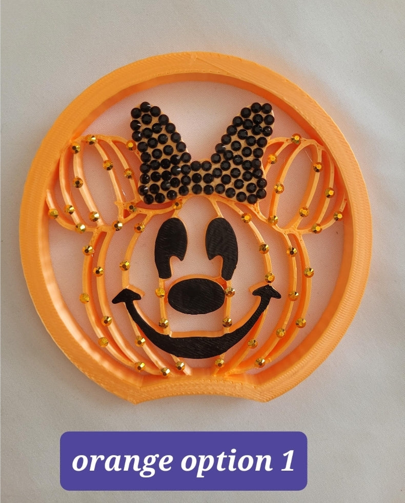 Rhinestone Mouse Pumpkin Pair Ears, 3D Printed Halloween Ears
