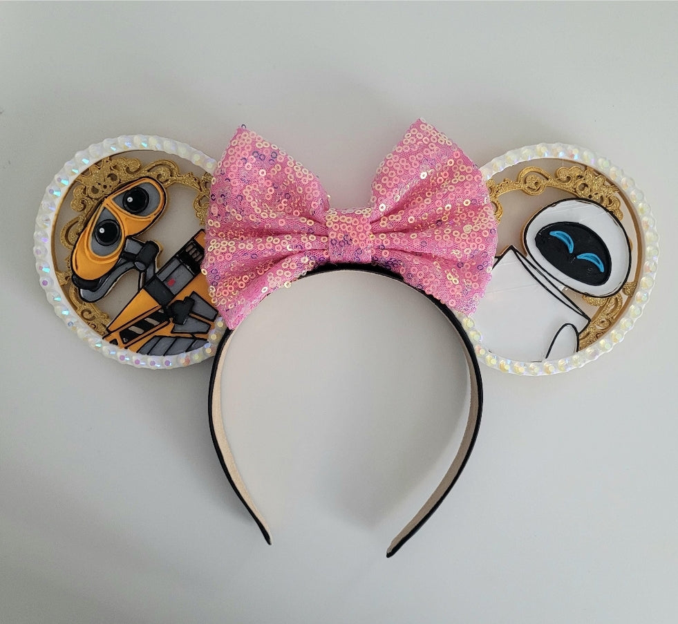 Wall-E and Eve, Better Together, 3D Printed Robot Mouse Ears