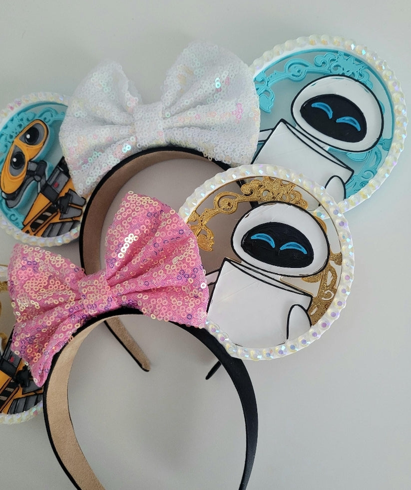 Wall-E and Eve, Better Together, 3D Printed Robot Mouse Ears