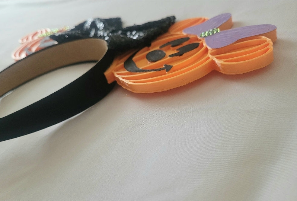Mouse Pair Pumpkin Ears, 3D Printed Halloween Mouse Ears