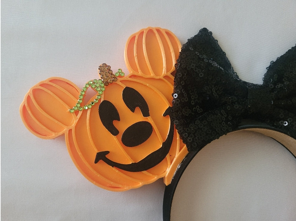 Mouse Pair Pumpkin Ears, 3D Printed Halloween Mouse Ears