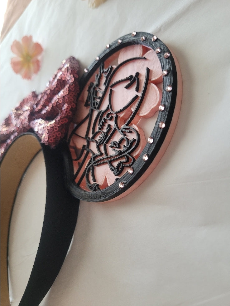 Cherry Blossom Warrior, 3D Printed Mulan Mouse Ears