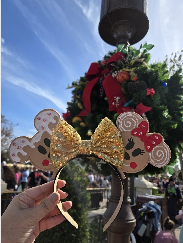 Mouse Gingerbread Christmas Ears, 3D Printed Holiday Mouse Ears