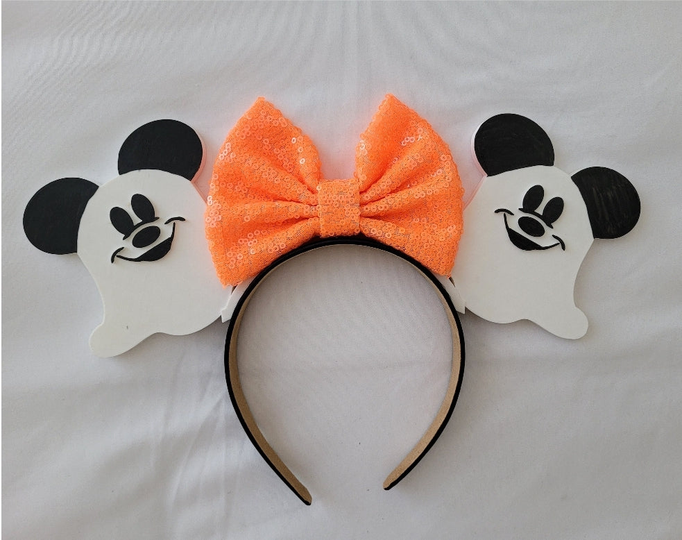 BOO! Ghost Mouse Ears, 3D Printed "Not So Scary" Halloween Ears Headband