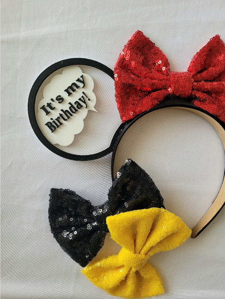 Comic Classic Mouse Birthday Ears, 3D Printed Retro Balloon Mouse Ears