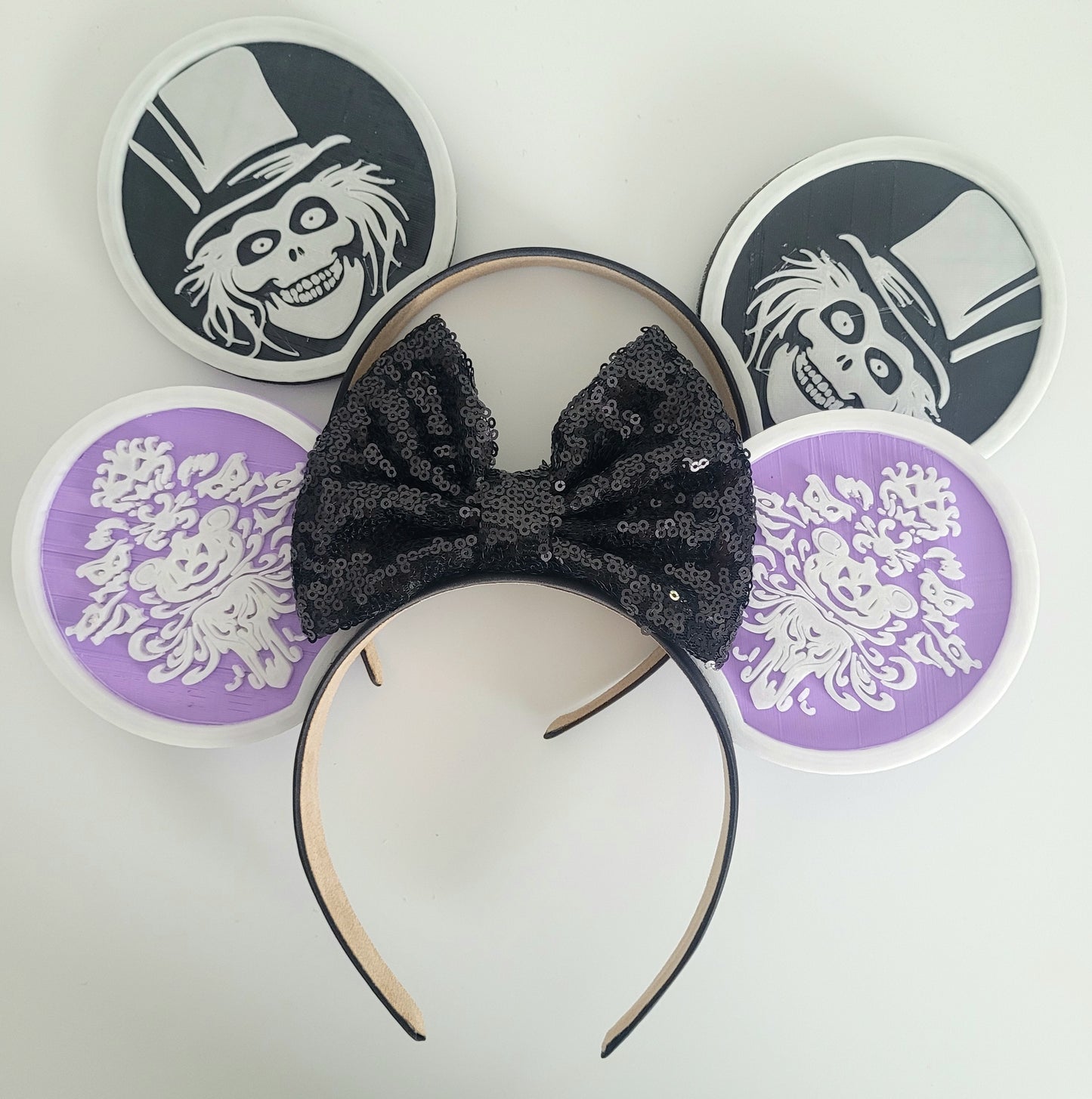 Glow-in-the-Dark Hatbox Ghost Ears, 3D Printed Haunted Mansion Halloween Mouse Ears