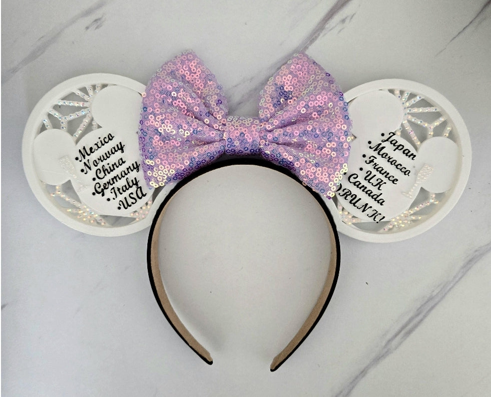 Drinking Around the World Epcot Countries Ears, 3D Sparkling Printed World Showcase Mouse Ears