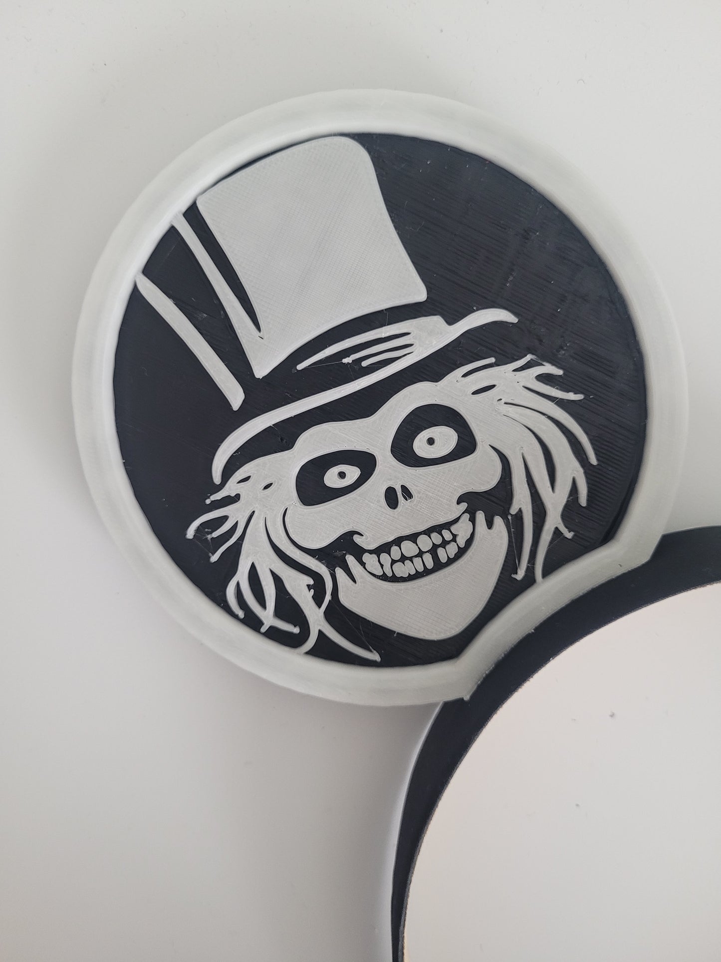 Glow-in-the-Dark Hatbox Ghost Ears, 3D Printed Haunted Mansion Halloween Mouse Ears