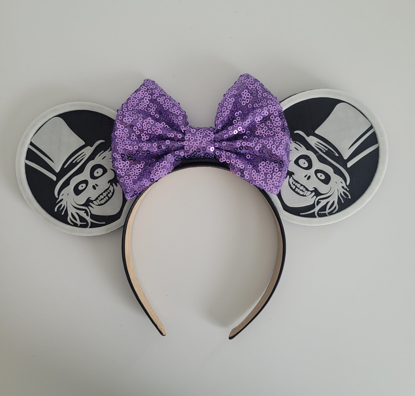 Glow-in-the-Dark Hatbox Ghost Ears, 3D Printed Haunted Mansion Halloween Mouse Ears
