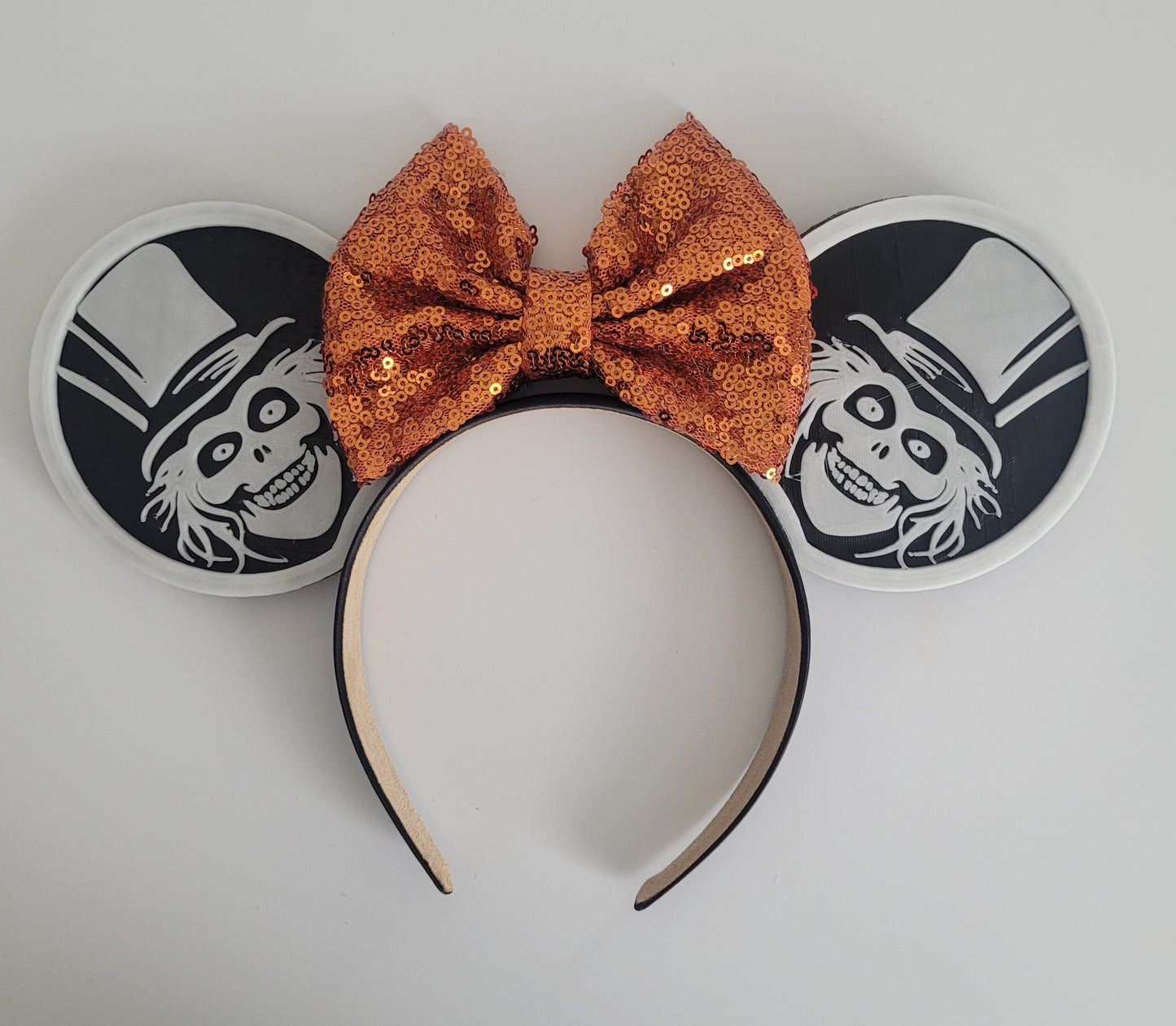 Glow-in-the-Dark Hatbox Ghost Ears, 3D Printed Haunted Mansion Halloween Mouse Ears