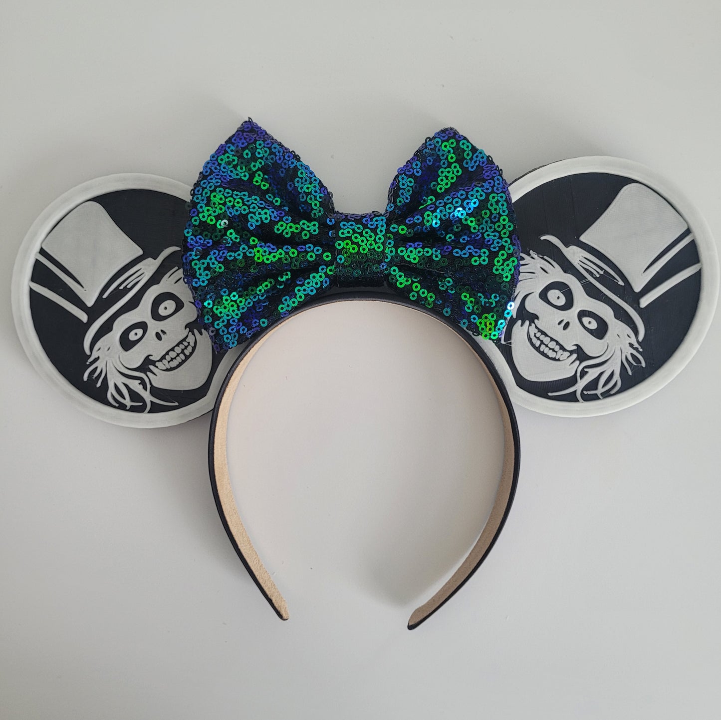 Glow-in-the-Dark Hatbox Ghost Ears, 3D Printed Haunted Mansion Halloween Mouse Ears
