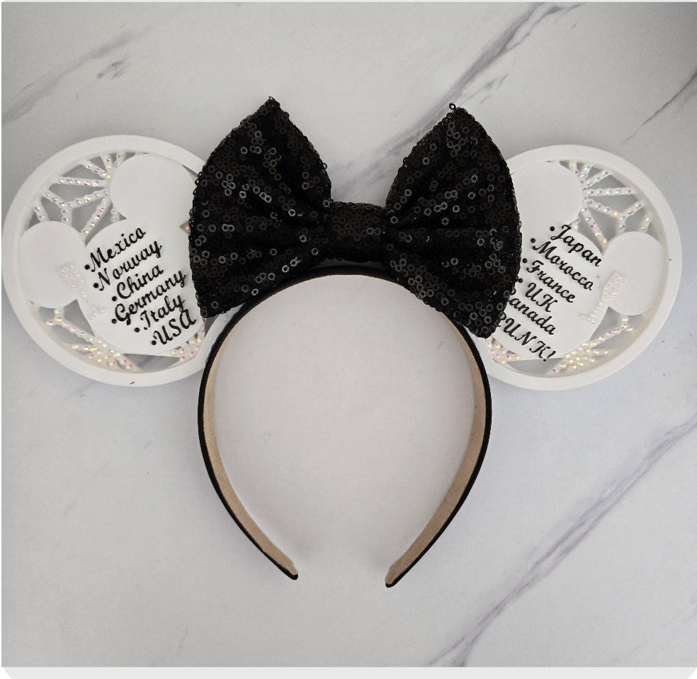 Drinking Around the World Epcot Countries Ears, 3D Sparkling Printed World Showcase Mouse Ears