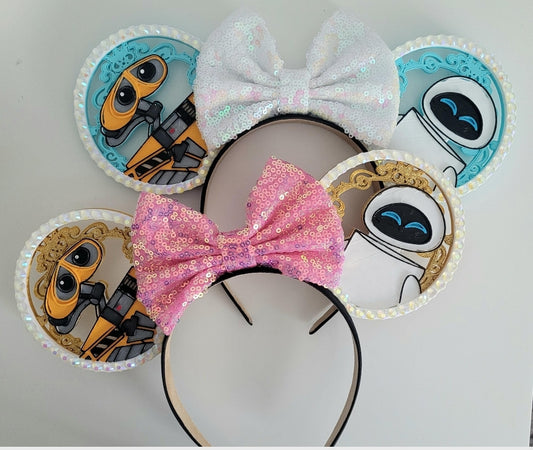 Wall-E and Eve, Better Together, 3D Printed Robot Mouse Ears