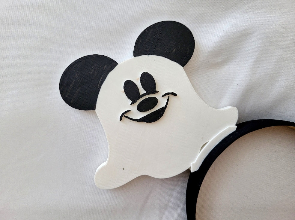 BOO! Ghost Mouse Ears, 3D Printed "Not So Scary" Halloween Ears Headband