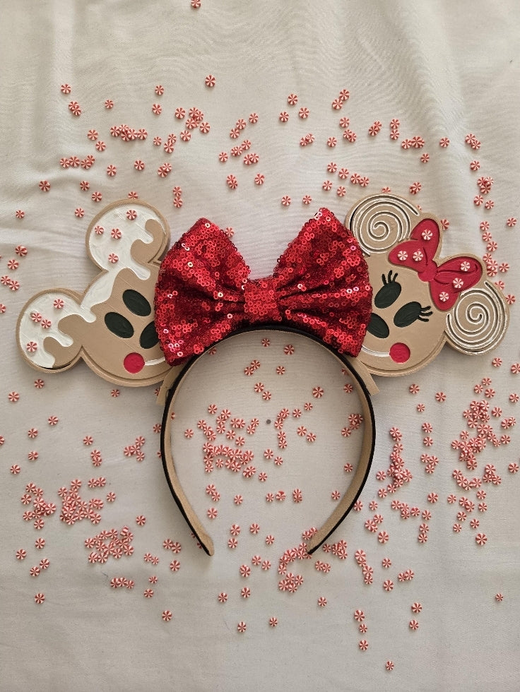 Mouse Gingerbread Christmas Ears, 3D Printed Holiday Mouse Ears